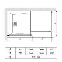 Paini Душевая перегородка 110x195 стекло прозрачное PAINI-WalkIN110C