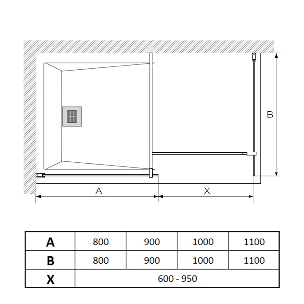Paini Душевая перегородка 80x195 рисунок решетка PAINI-WalkIN80G