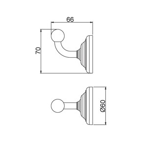 Paini Duomo Крючок для халата, круглый, цвет: хром 88CR011