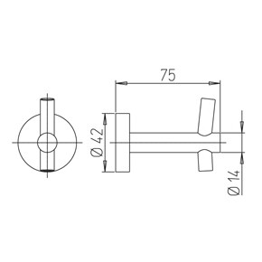 Paini Pixel Крючок для халата, одинарный, цвет: хром глянцевый 81CR011
