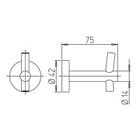Paini Pixel Крючок для халата, одинарный, цвет: хром глянцевый 81CR011
