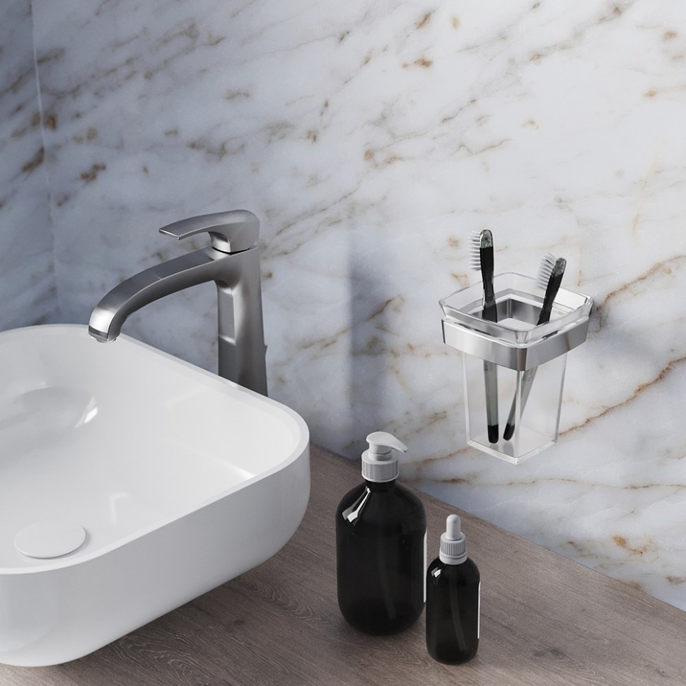 Paini Lady Стакан с держателем, стекло, цвет: хром 89CR041VR