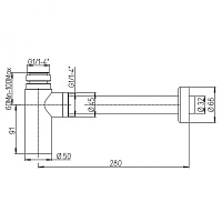 Paini Cox Сифон для раковины латунный, цвет: золото брашированное 78PJ849