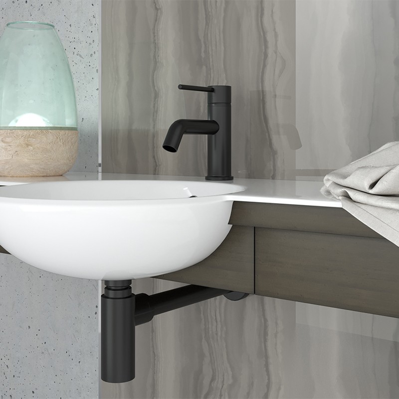 Paini Cox Сифон для раковины латунный, цвет: черный брашированный 78PZ849