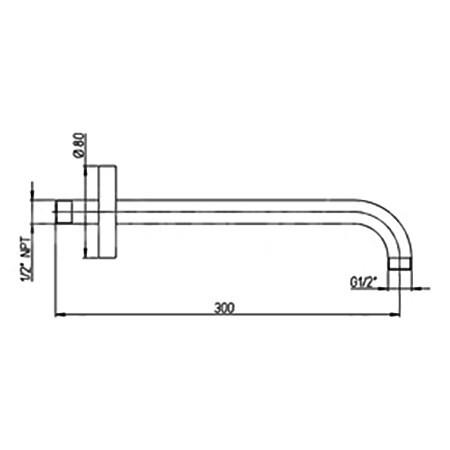 Paini Кронштейн настенный 40 см, цвет: хром 50CR745T130BI