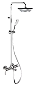 Remer Energy Душевая стойка: смеситель, верхний душ 20 см, лейка, штанга 161 см, шланг, цвет: cromo EY34ASD20