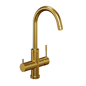 Paini Cox Смеситель для кухни с возможностью подключения фильтра, излив 25,6 см, цвет: золото браш 78PJ6433VL2KM