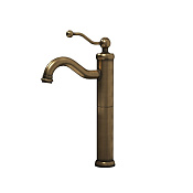 Paini Duomo Смеситель для раковины высокий 22,4 см, без донного клапана, цвет: состаренная бронза 88F3205LL