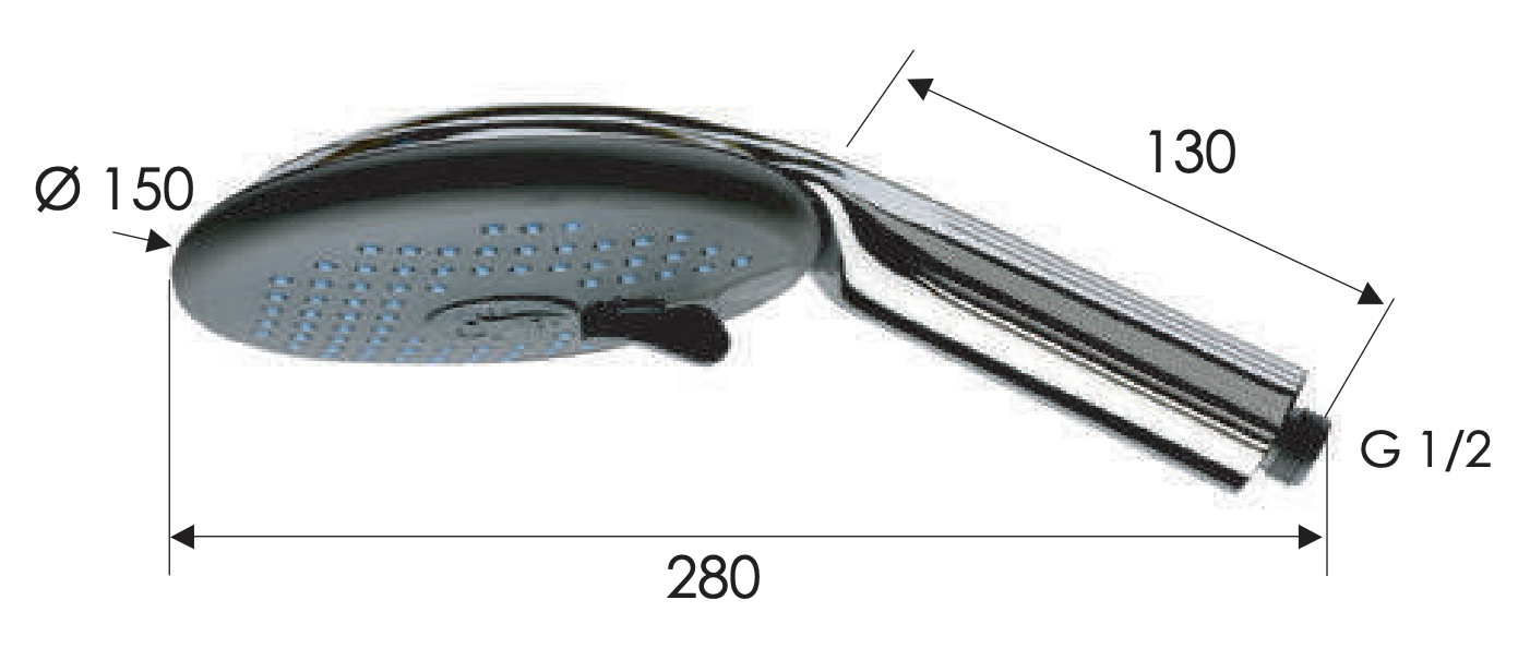 Remer Ручной душ, 3 вида струи, цвет: cromo 318RLX
