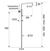 Remer Душевая колонна 159 см, без смесителя и верхнего душа, цвет: bianco opaco 330A7DCESDEVBO