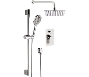 Remer Energy Душевой комплект: смеситель, верхний душ 20 см, лейка, штанга 70 см, шланг, цвет: cromo EY09LS01UFS20