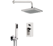 Remer Energy Душевой комплект: смеситель, верхний душ 20 см, лейка 1 режим, шланг, цвет: cromo EY09LS02O