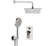 Remer Energy Душевой комплект: смеситель, верхний душ 25 см, лейка 3 режима, шланг, цвет: cromo EY09LS02UFS20