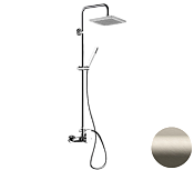 Remer Energy Душевая стойка: смеситель, верхний душ 20 см, ручной душ, шланг, цвет: visual inox EY37A7SS9SSXV