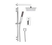 Remer Infinity Душевой комплект: смеситель, верхний душ 20 см, лейка, штанга 65 см, цвет: cromo I09S01UFD20