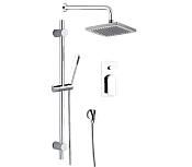 Remer Infinity Душевой комплект: смеситель, верхний душ 20 см, лейка, штанга 70 см, цвет: cromo I09S07O