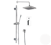 Remer Infinity Душевой комплект: смеситель, верхний душ 20 см, штанга 70 см, цвет: bianco opaco I09S07OBO