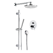 Remer X Style Душевой комплект: смеситель, верхний душ 20 см, лейка, штанга 70 см, цвет: cromo X09S01O