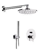 Remer X Style Душевой комплект: смеситель, верхний душ 20 см, лейка 1 режим, шланг, цвет: cromo X09S02O