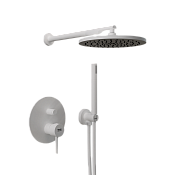 Remer X Style Душевой комплект: смеситель, верхний душ 20 см, лейка, шланг, цвет: bianco opaco X09S02OBO
