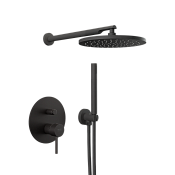 Remer X Style Душевой комплект: смеситель, верхний душ 20 см, лейка 1 режим, шланг, цвет: nero opaco X09S02ONO