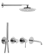 Remer X Style Душевой комплект: смеситель, верхний душ, лейка 1 режим, шланг 150 см, цвет: cromo X96D3SET