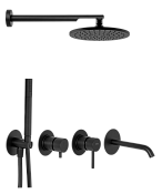 Remer X Style Душевой комплект: смеситель, верхний душ, лейка 1 режим, шланг, цвет: nero opaco X96D3SETNO