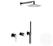 Remer X Style Душевой комплект: смеситель, верхний душ 20 см, лейка, шланг, цвет: bianco opaco X96S02BO