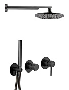 Remer X Style Душевой комплект: смеситель, верхний душ 20 см, лейка, цвет: cromo nero spazzolato X96S02OCFP