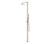 Remer Душевая колонна: смеситель, верхний душ 20 см, ручной душ, цвет: inox spazzolato SS331Q2L7MMUFM20