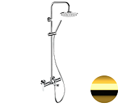 Remer Class Line Душевая стойка: смеситель, верхний душ 20 см, ручной душ, шланг, цвет: oro lucido L34X7MMM20DO