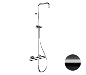 Remer Elegance Душевая стойка: термостат, штанга 161 см, шланг 150 см, цвет: cromo nero spazzolato EQ32ASSDCFP