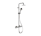 Remer Elegance Душевая стойка: термостат, верхний душ 25 см, лейка, штанга 100 см, цвет: cromo EQ32XUFM25