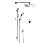 Remer Q-Elegance Душевой комплект: термостат, верхний душ 20 см, лейка, штанга 70 см, цвет: cromo QT09S01UFS20