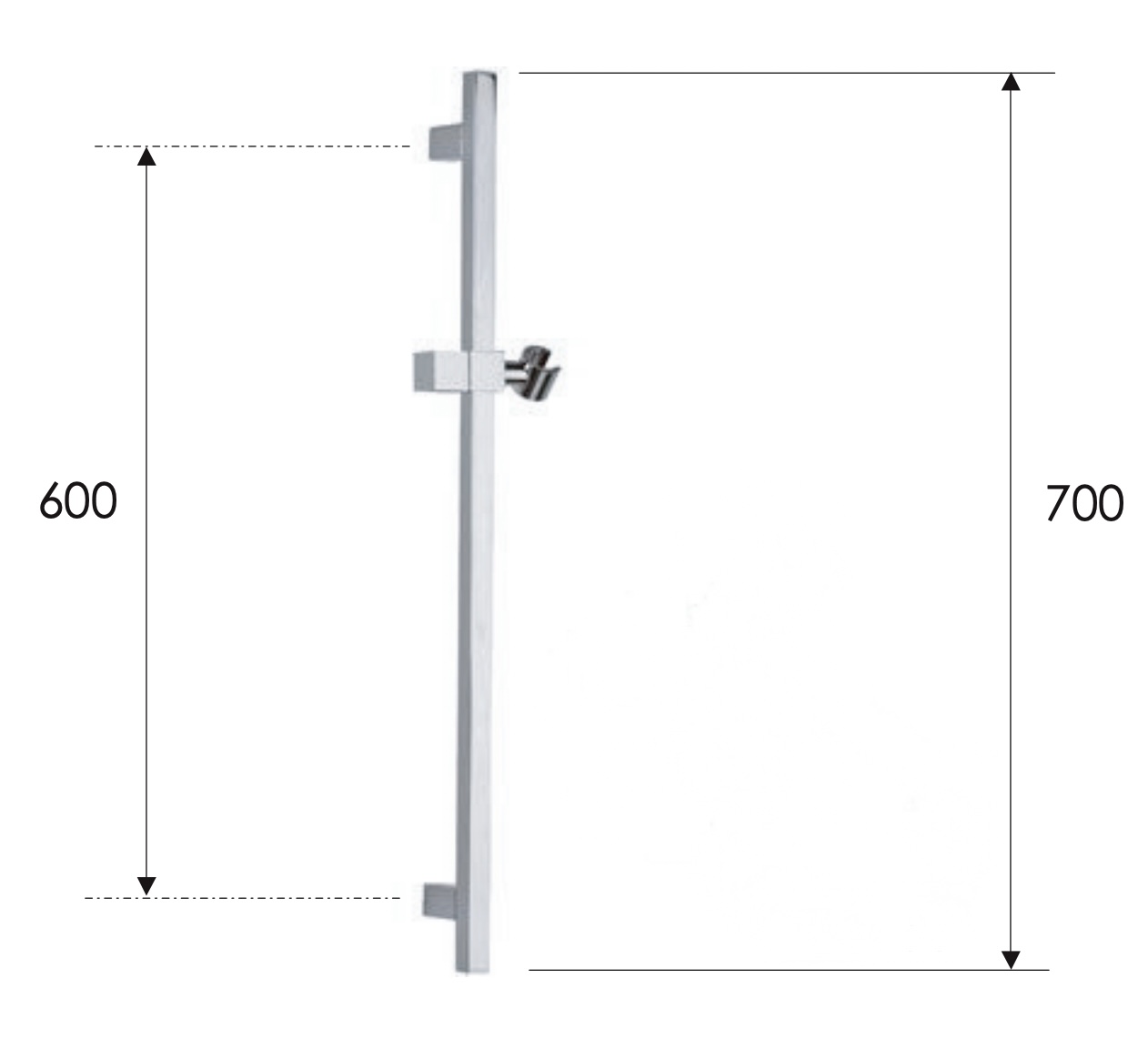 Remer Душевая штанга 70 см, цвет: visual inox 317SXV
