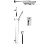 Remer Absolute Душевой комплект: смеситель, верхний душ 20 см, лейка, штанга 70 см, цвет: cromo AU09S01SD20