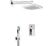 Remer Absolute Душевой комплект: смеситель, верхний душ 20 см, лейка 1 режим, шланг, цвет: cromo AU09S02O20