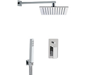 Remer Absolute Душевой комплект: смеситель, верхний душ 20 см, лейка 1 режим, шланг, цвет: cromo AU09S02UFS20