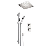 Remer Absolute Душевой комплект: смеситель, верхний душ 34 см, лейка, штанга 70 см, цвет: cromo AU92S01EFS34