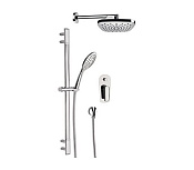 Remer Vanity Душевой комплект: смеситель, верхний душ 19,5 см, лейка, штанга 66,9 см, цвет: cromo V09S01