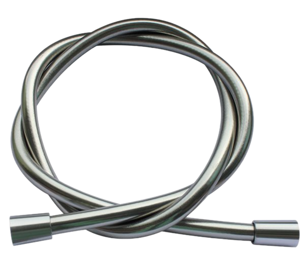 Remer Душевой шланг ПВХ 120 см, в металлической оплетке, цвет: visual inox 332CN2G120XV