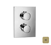 Almar Core Square Термостат для душа, внешняя часть на 2 потребителя, цвет: brushed high brass E176882.HB