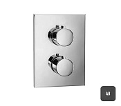 Almar Core Square Термостат для душа, внешняя часть на 2 потребителя, цвет: brushed absolute black E176882.AB