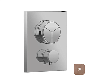 Almar Core Square Термостат для душа, внешняя часть на 3 потребителя, цвет: brushed copper E176683.CO