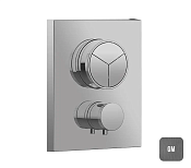 Almar Core Square Термостат для душа, внешняя часть на 3 потребителя, цвет: brushed gun metal E176683.GM