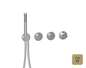 Almar Push Round Термостат для душа, внешняя часть на 2 потребителя, цвет: brushed high brass E180433.HB316