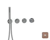 Almar Push Round Термостат для душа, внешняя часть на 2 потребителя, цвет: brushed copper E180433.CO