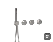 Almar Push Round Термостат для душа, внешняя часть на 2 потребителя, цвет: brushed gun metal E180433.GM316