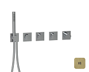 Almar Push Square Термостат для душа, внешняя часть на 3 потребителя, цвет: brushed high brass E180484.HB