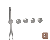 Almar Push Round Термостат для душа, внешняя часть на 3 потребителя, цвет: brushed copper E180434.CO316